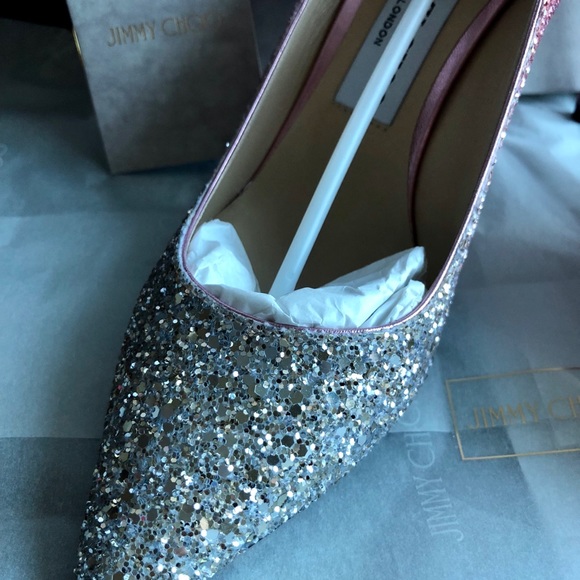 JIMMY CHOO ROMY 85 Glitter Pumps - Picture 5 of 8
